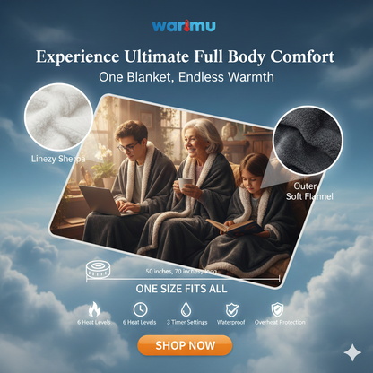 Warmu Electric heated blacket With Foot Pocket